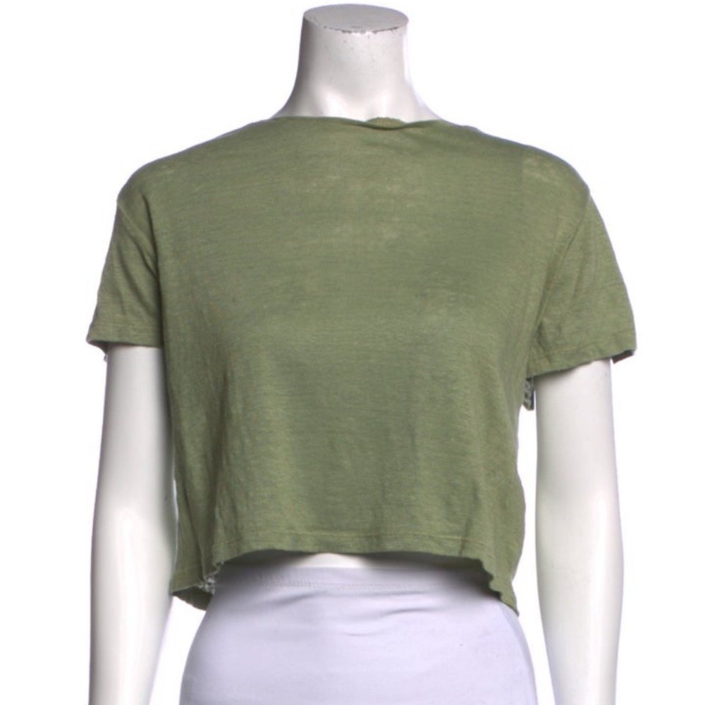 Apiece Apart Light Olive Green Crop Top